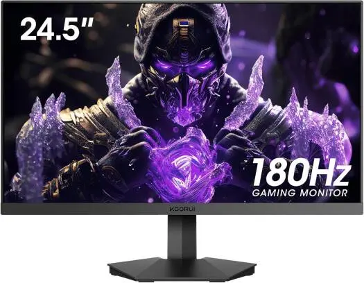 KOORUI 24.5 FHD 170Hz VA Gaming Monitor, 1ms Response Time, Rate, FreeSync & G-Sync Compatible, sRGB 99%, VESA Mountable, Tilt Adjustable, Eye Care, 2* HDMI / 1* DisplayPort, Black |